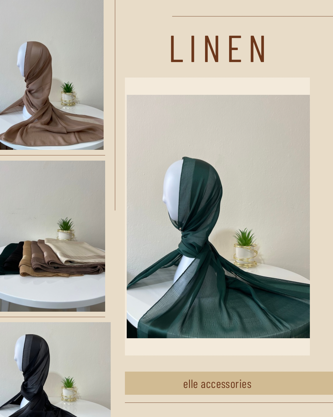 Linen veils with satin 2