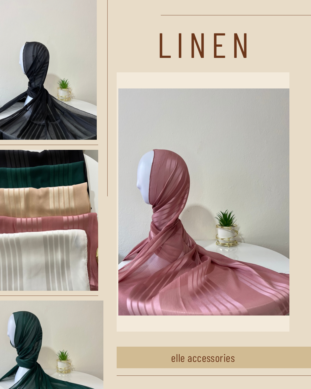 Linen veils with satin